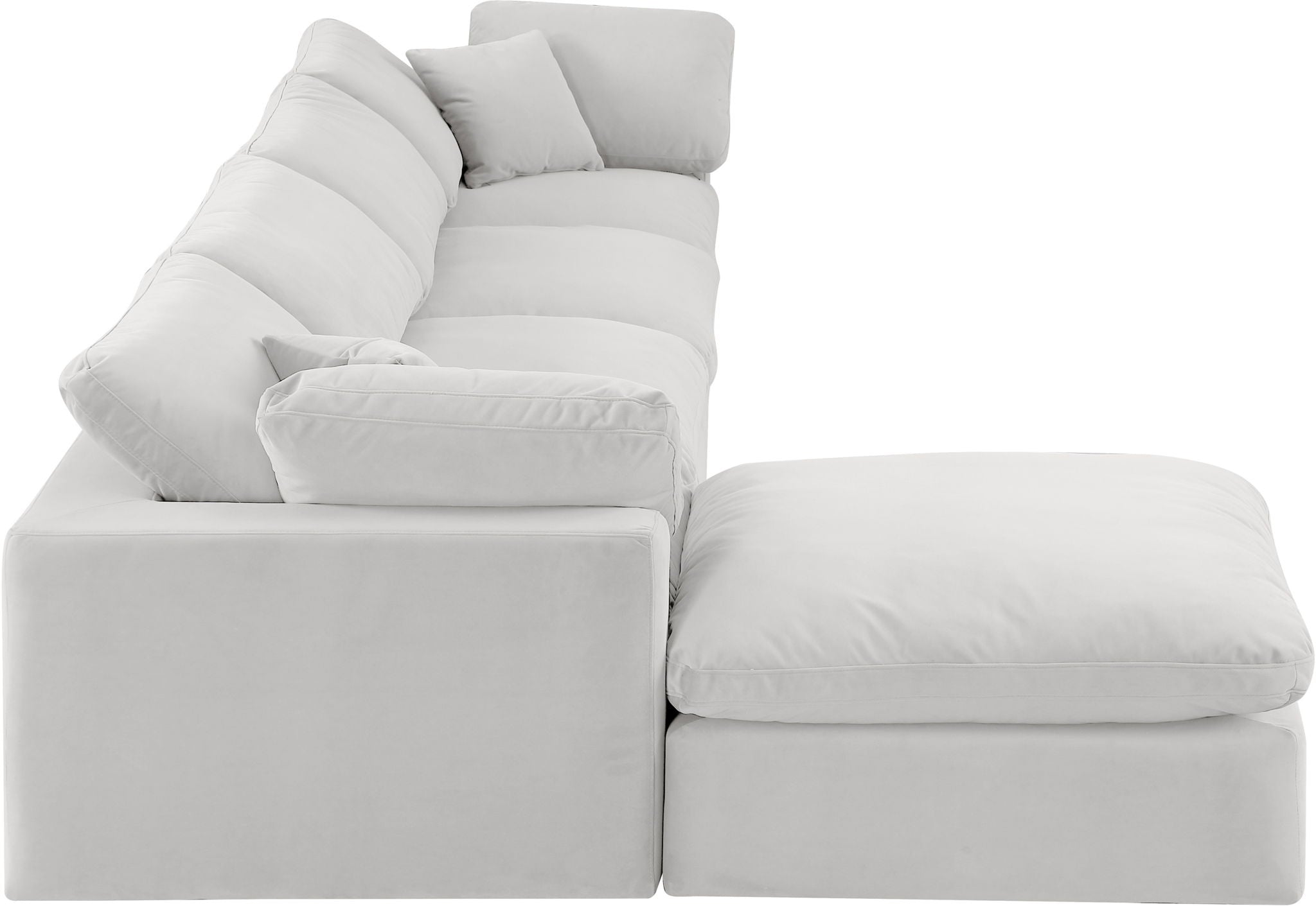 Comfy - 5 Piece Velvet Modular Sectional With Chaise