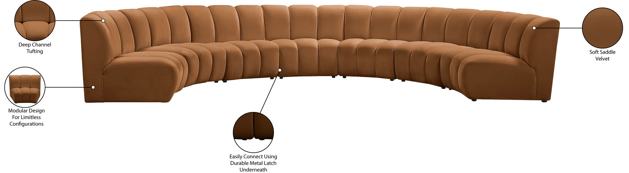 Infinity - 7 Piece Modular Sectional - Saddle