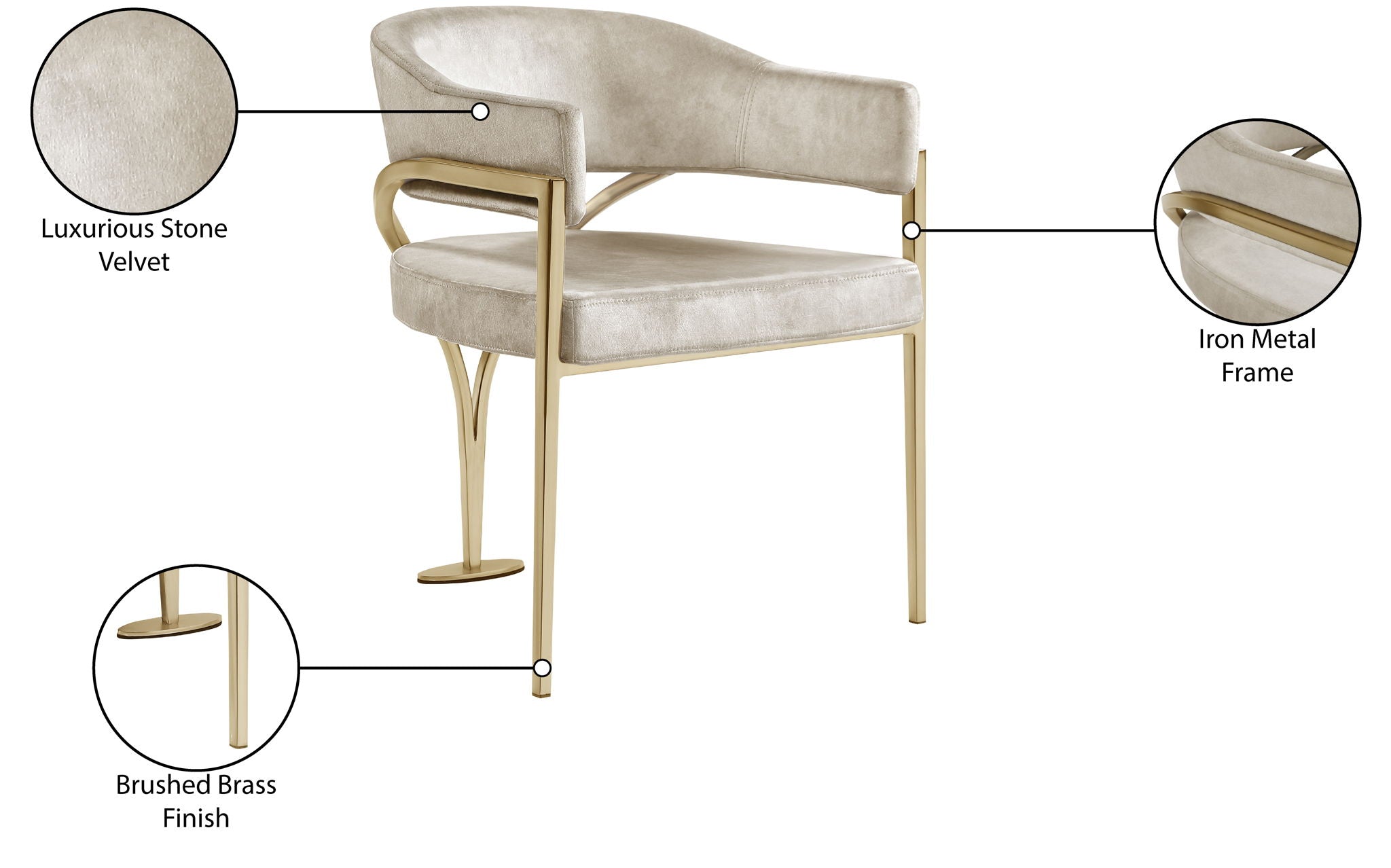 Madelyn - Dining Chair (Set of 2) - Brushed Brass