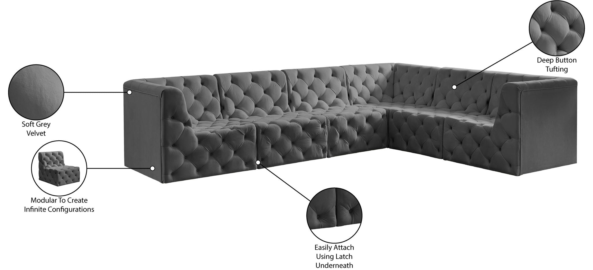 Tuft - 6 Piece Modular Sectional