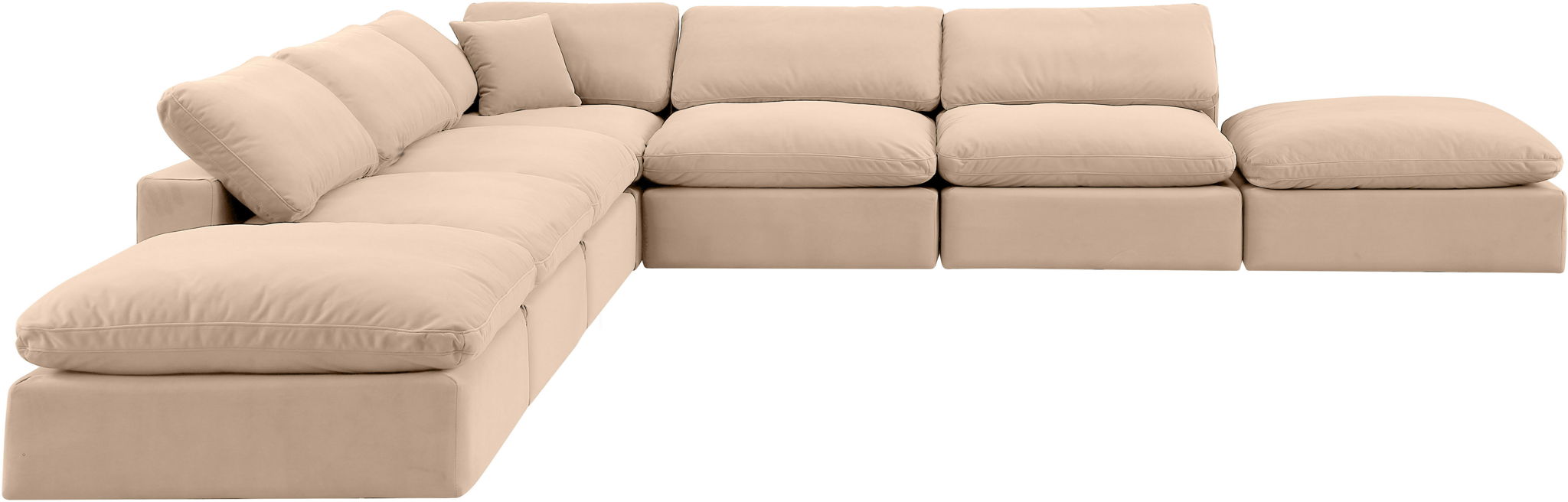 Comfy - 7 Piece Velvet Modular Corner Sectional