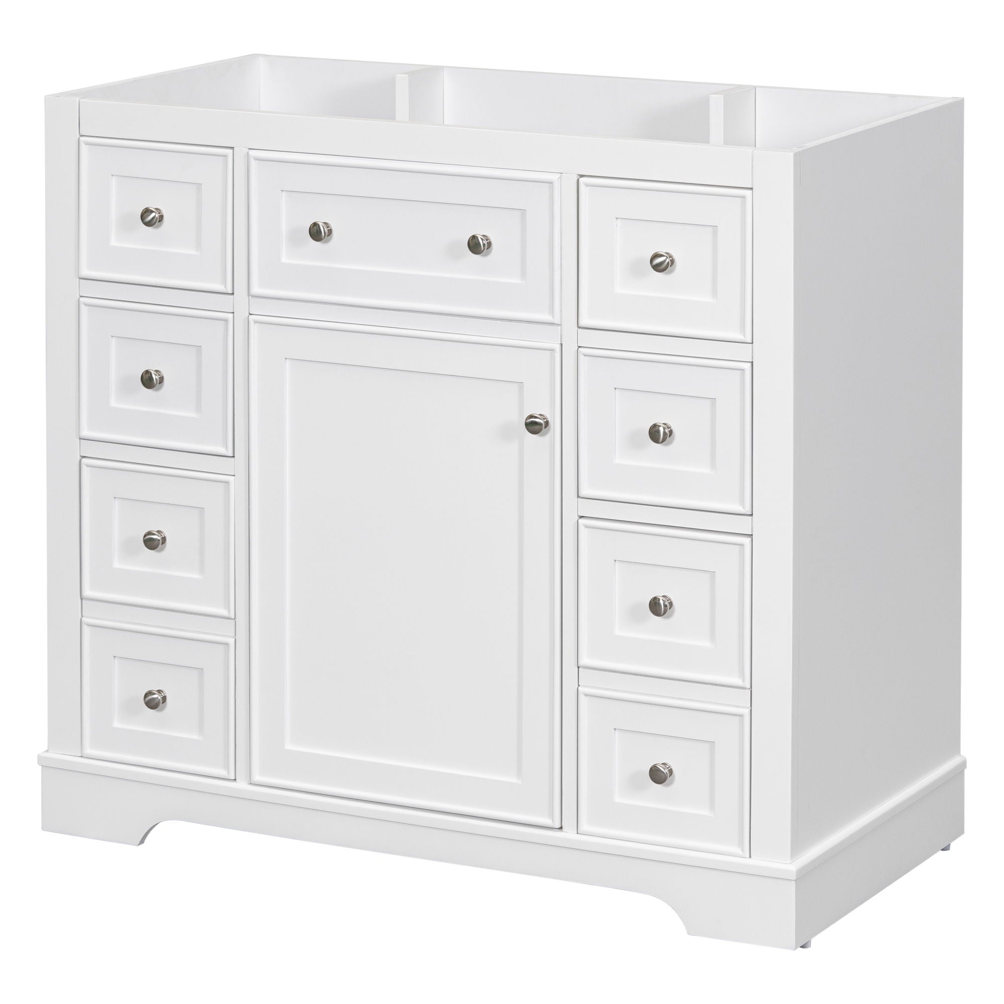 Modern Bathroom Vanity Base Only With 1 Cabinet And 6 Drawers