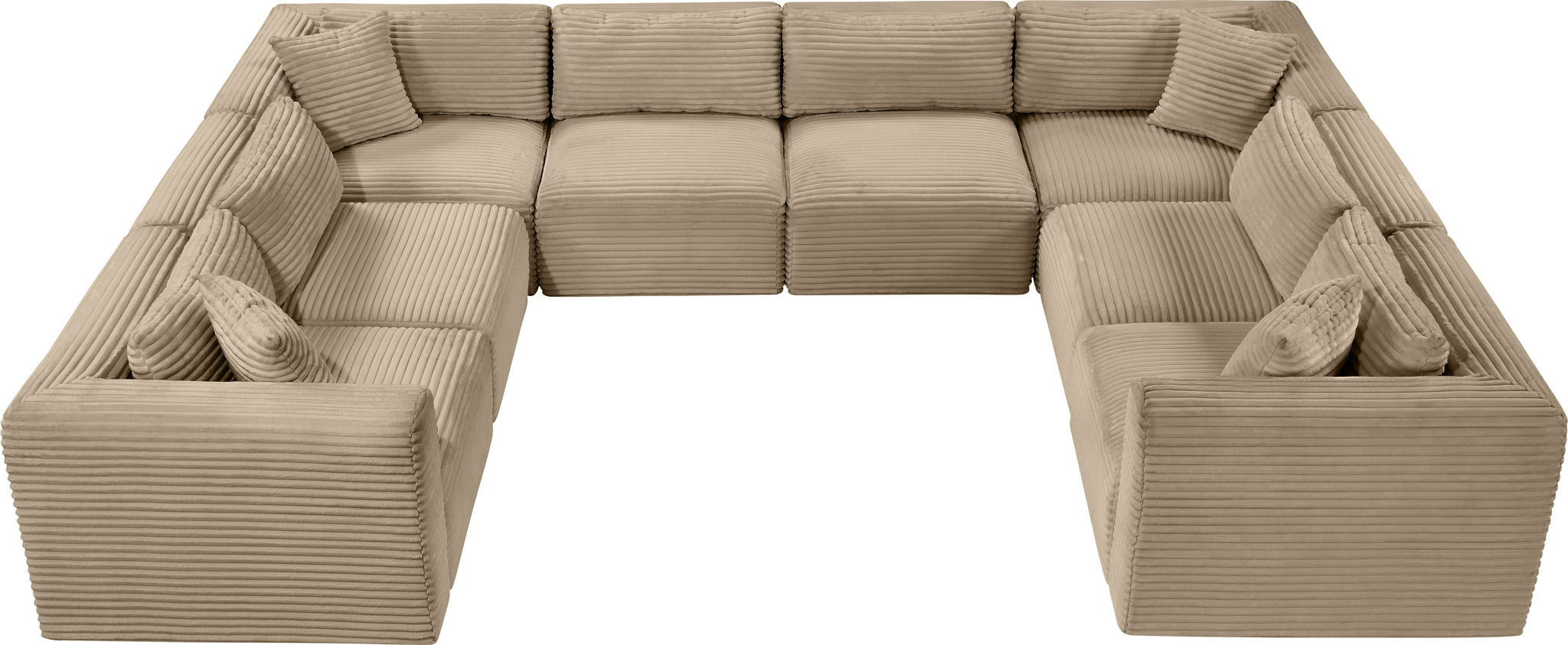 Shaggy - Fabric 8 Piece Modular U-Shaped Sectional