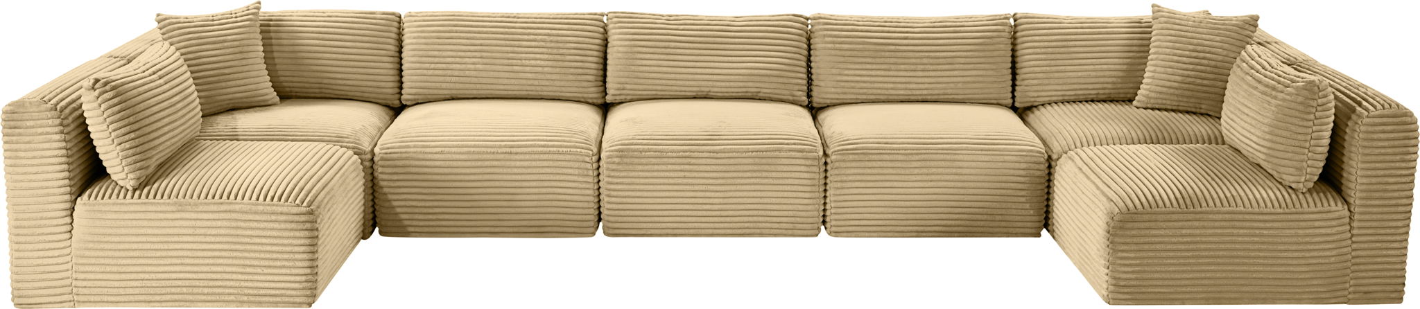 Shaggy - 7 Piece Modular U-Shaped Armless Sectional