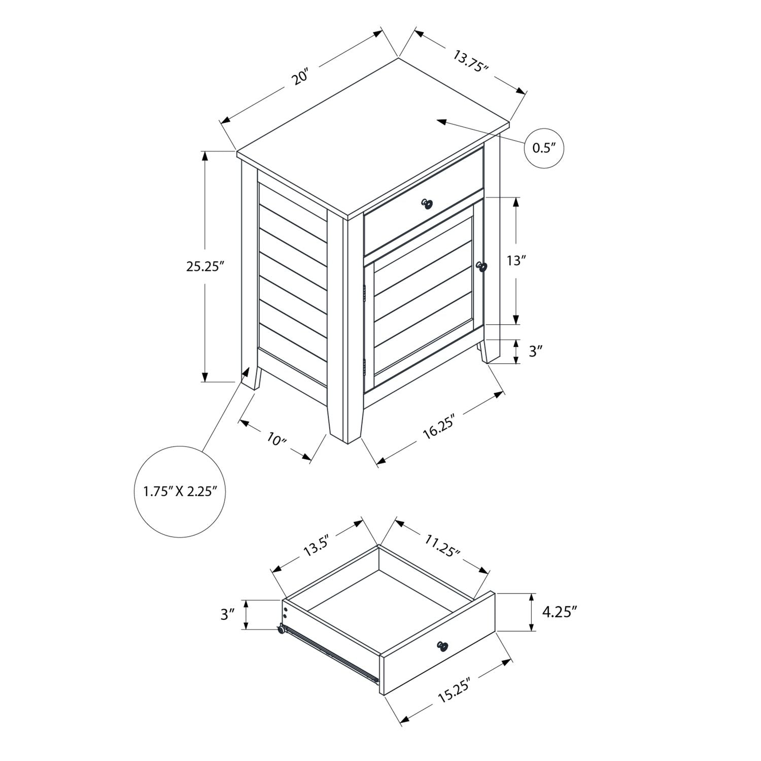 Accent Table With Storage Drawer - Blue