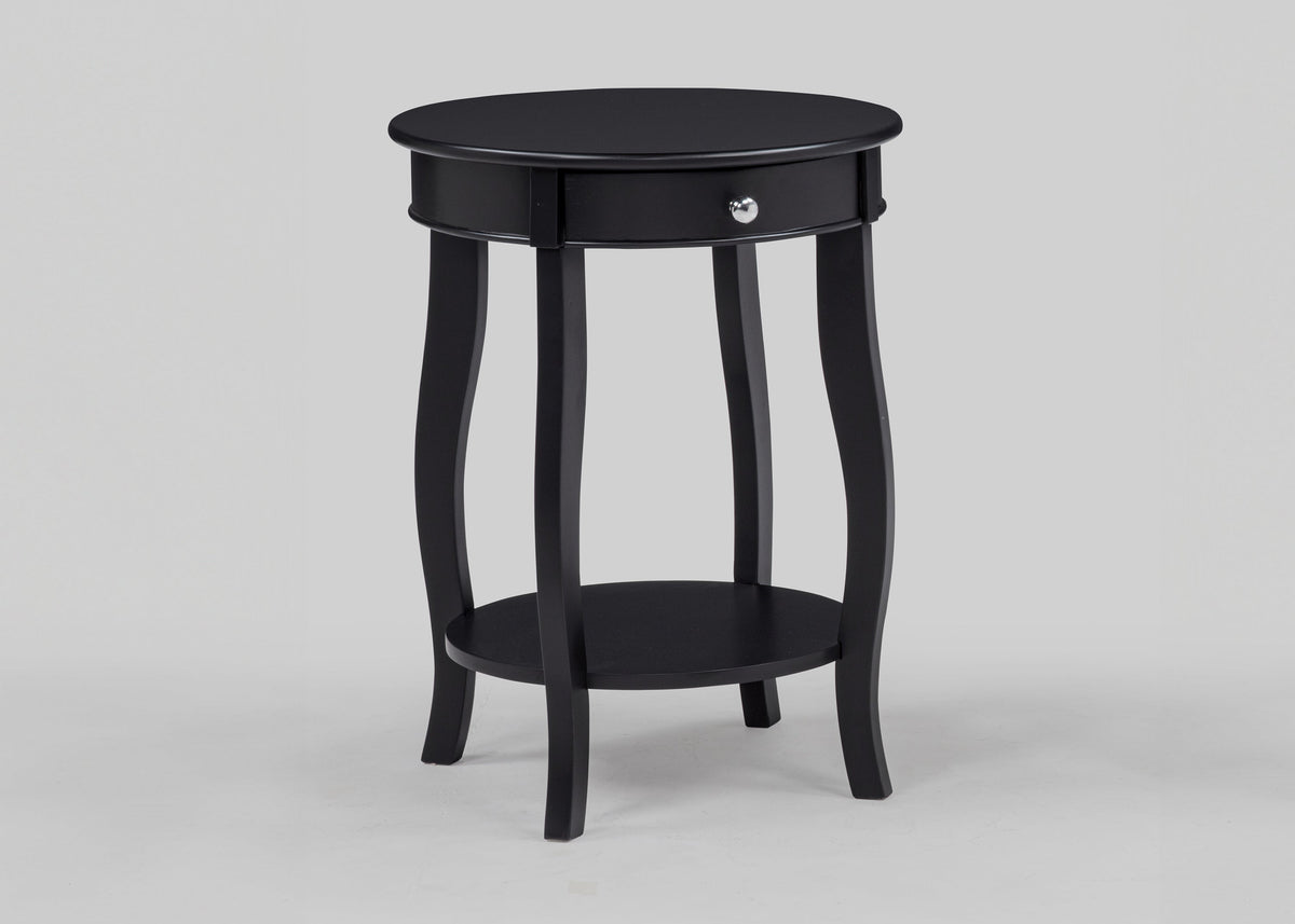 Jacie Black Chairside Round End Table