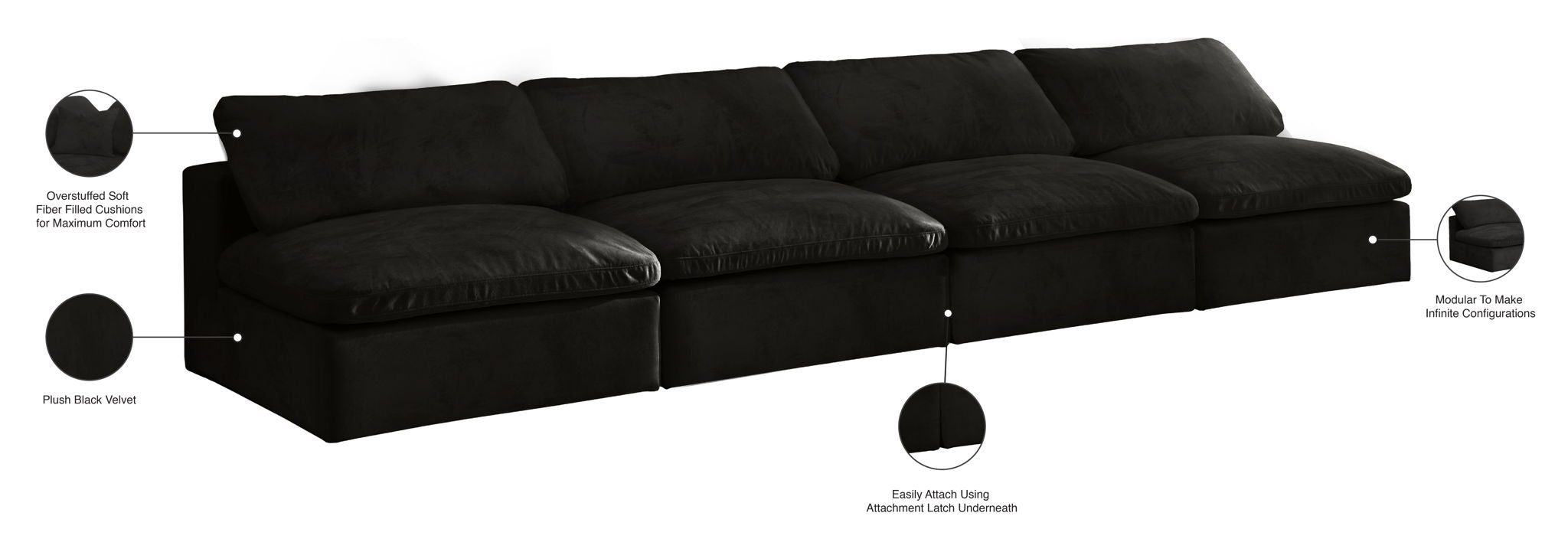 Cozy - Modular Armless 4 Seat Sofa
