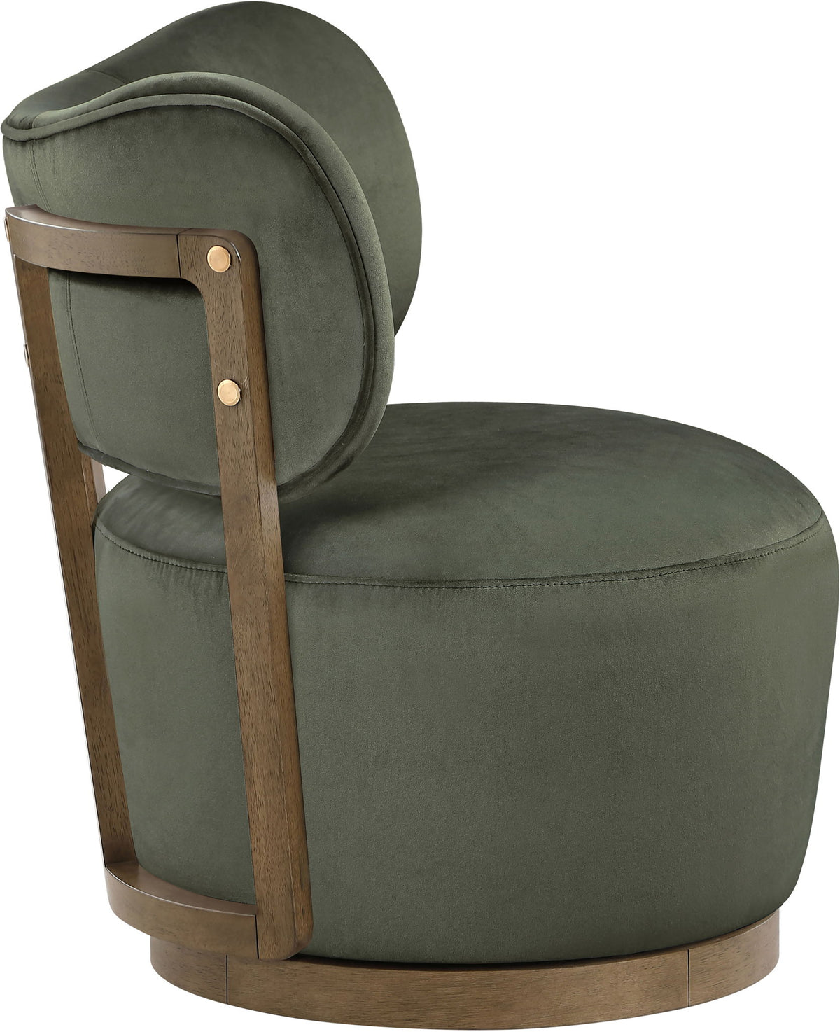 Elara - Velvet Upholstered Swivel Accent Chair - Stained Brown