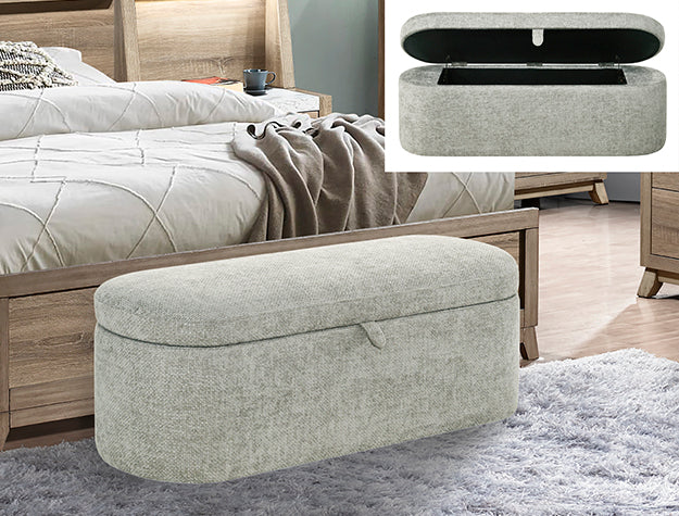 Philipa Storage Bench-Oatmeal Tweed