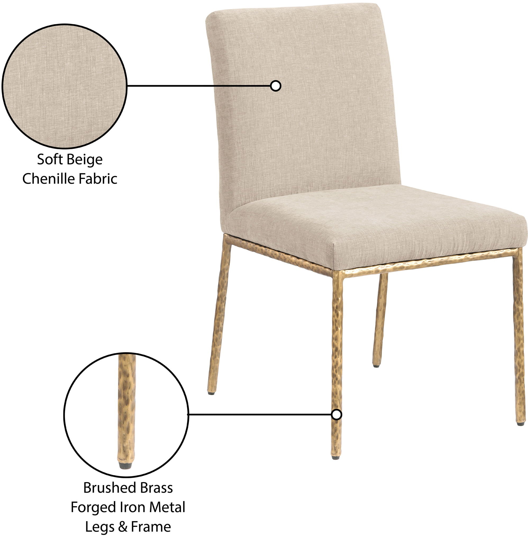 Reeves - Dining Side Chair (Set of 2) - Gold Base