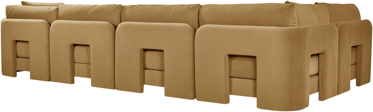 Hammond - Velvet Performance Fabric Upholstered 5 Piece L-Shaped Sectional