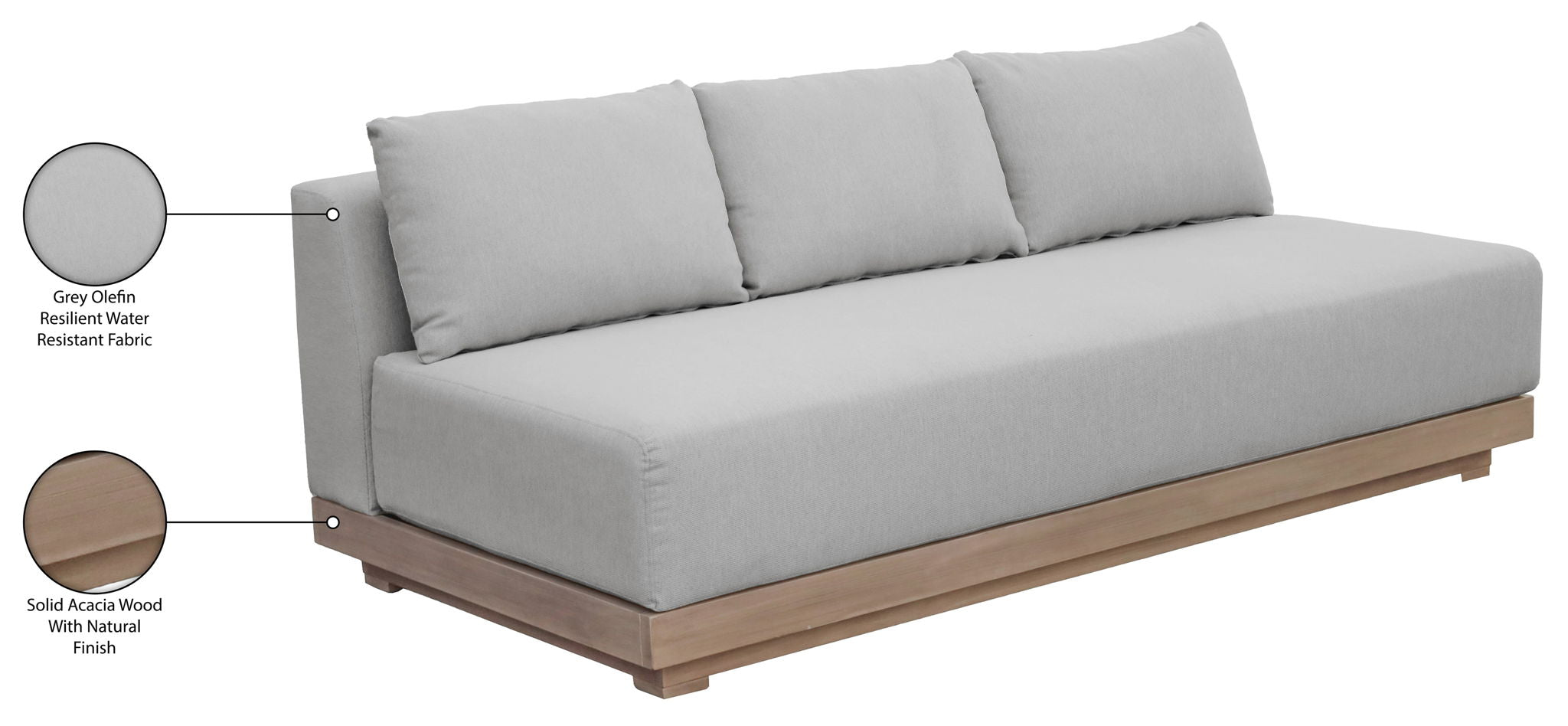 Solace - Olefin Performance Fabric Outdoor Patio Modular Sofa