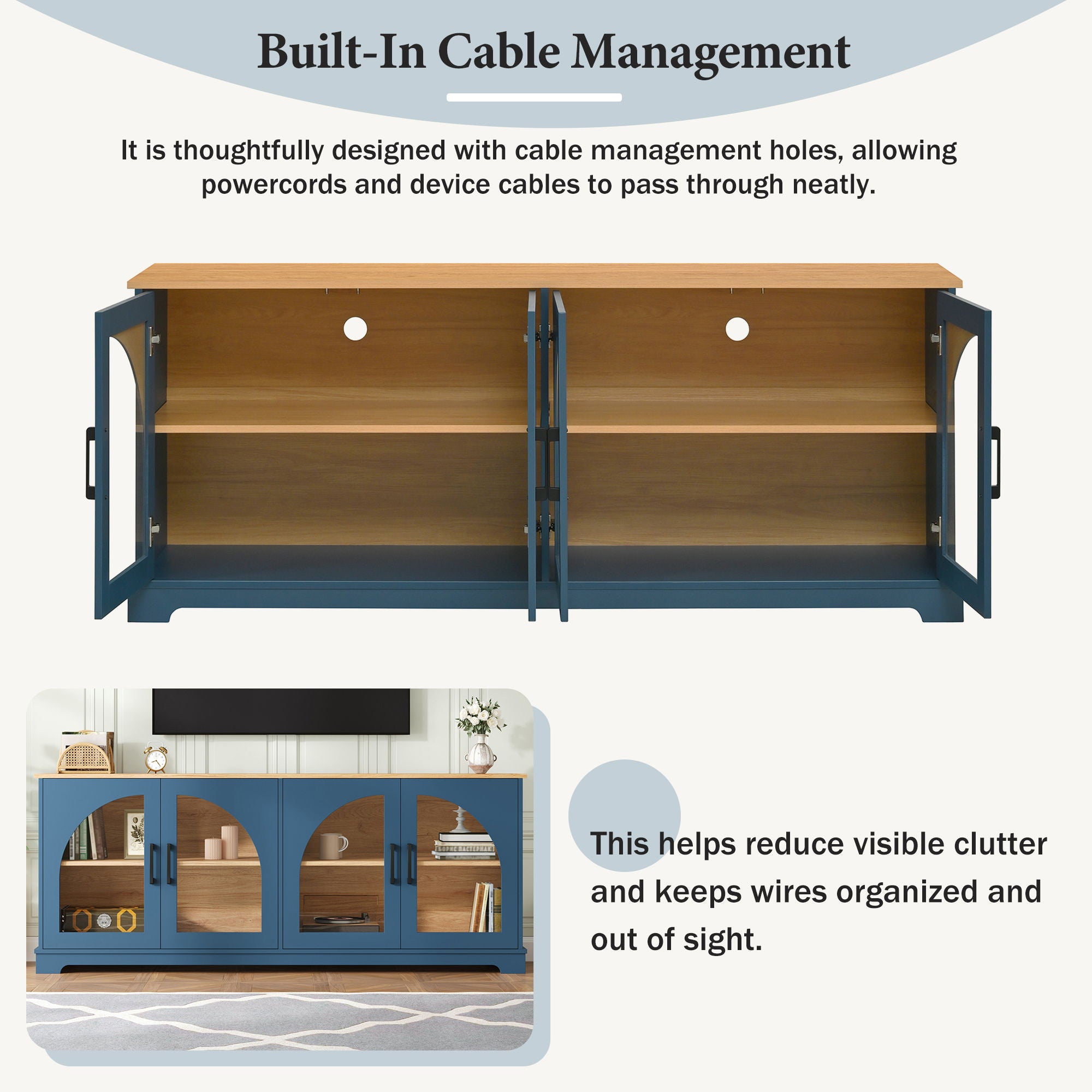 TV Stand With Semi Arched Doors