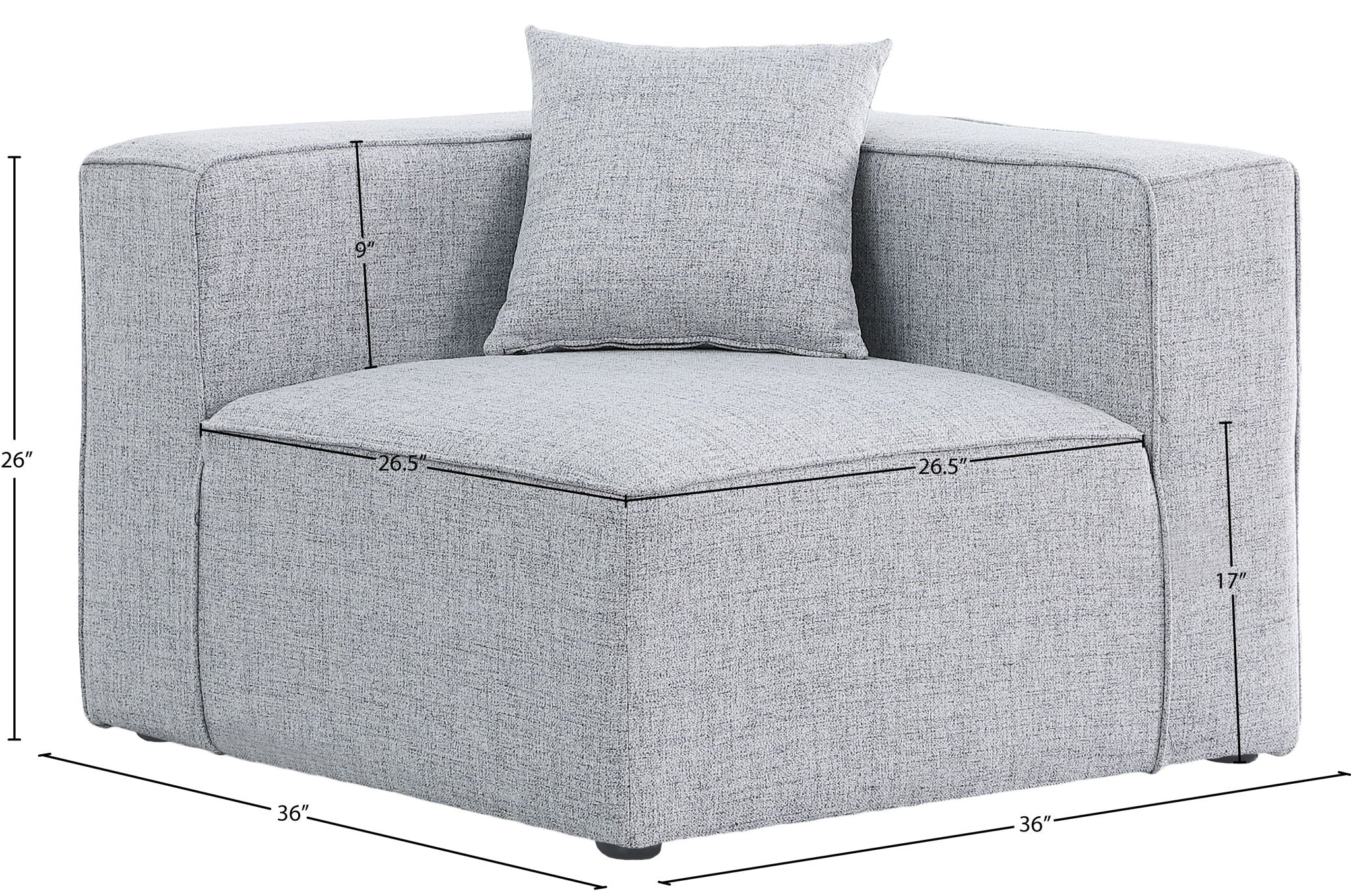 Cube - Linen Corner Chair