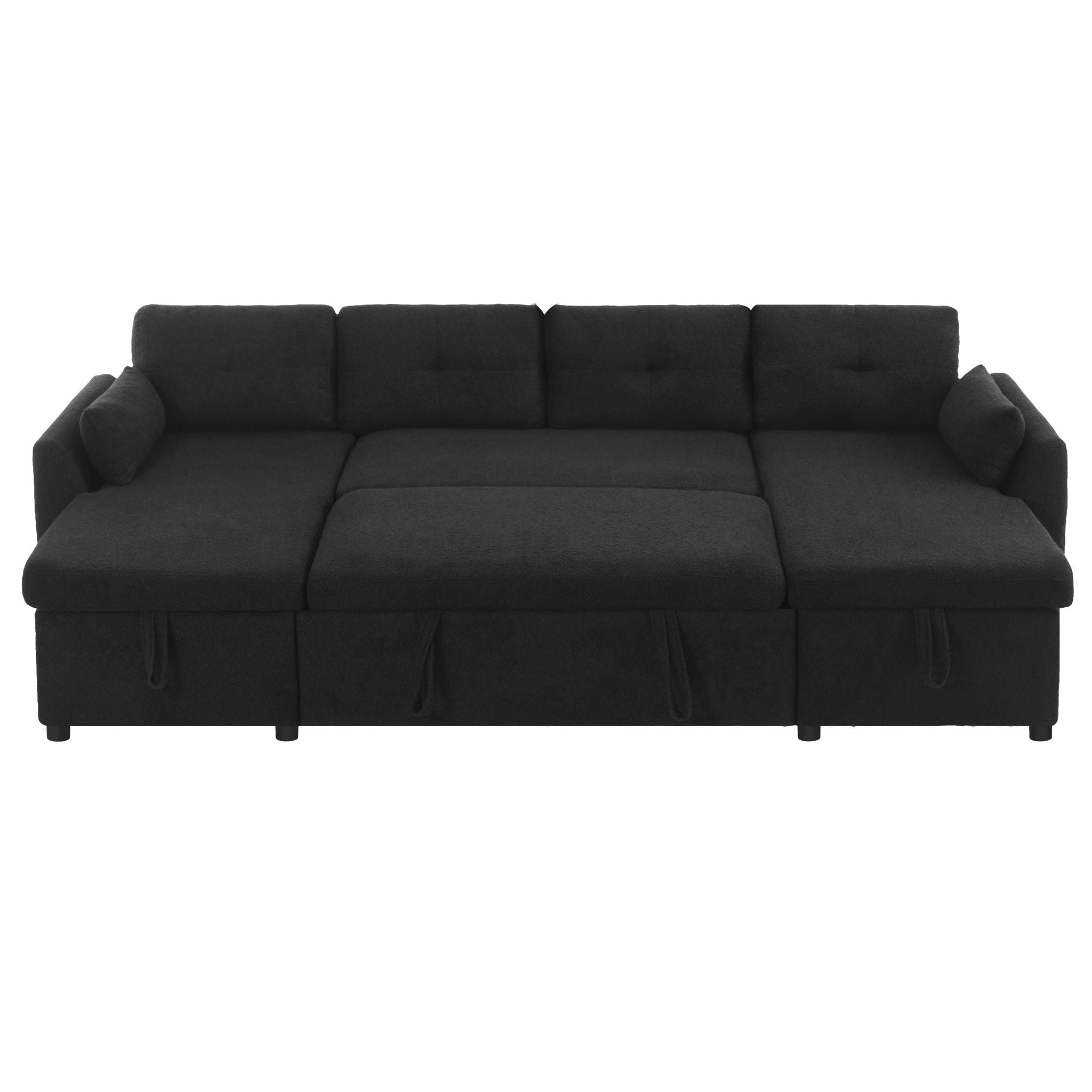 U-Shaped Sectional Sofa Bed With Storage And USB Ports
