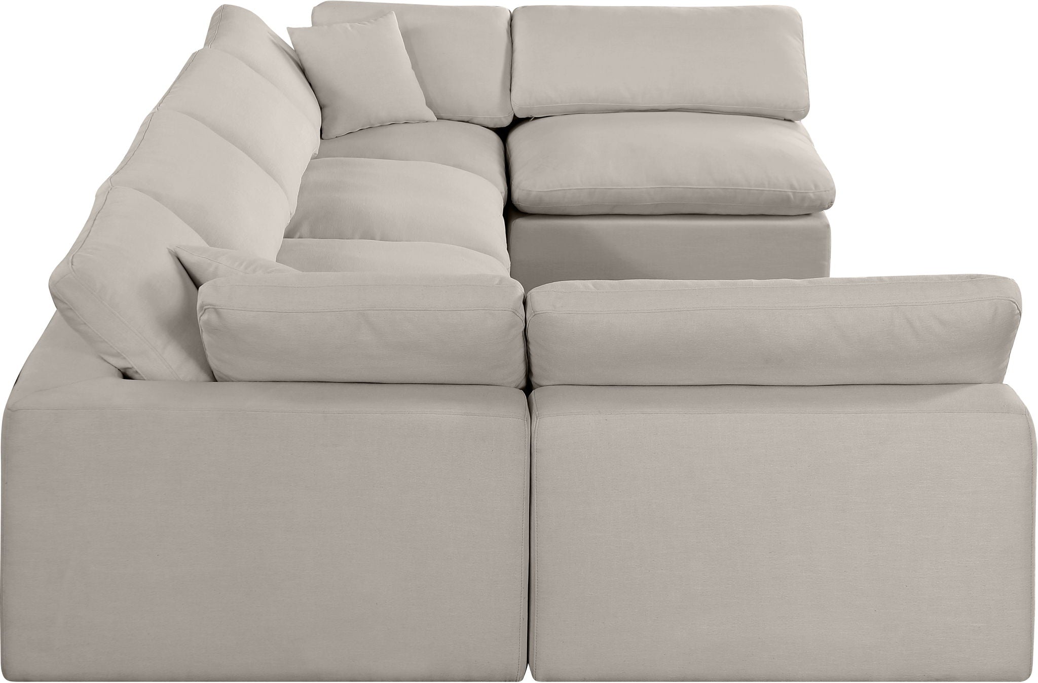 Comfy - 6 Piece Linen Modular Armless Sectional