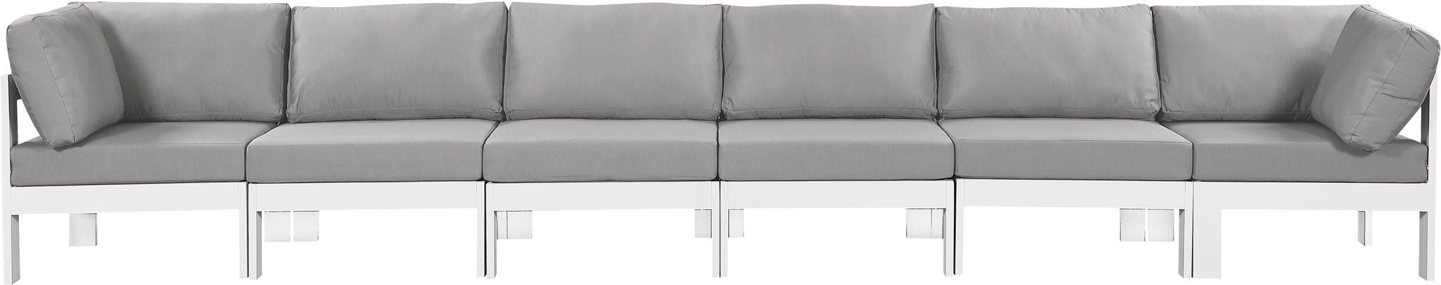 Nizuc - Outdoor Patio 6 Seat Modular Sofa With White Frame