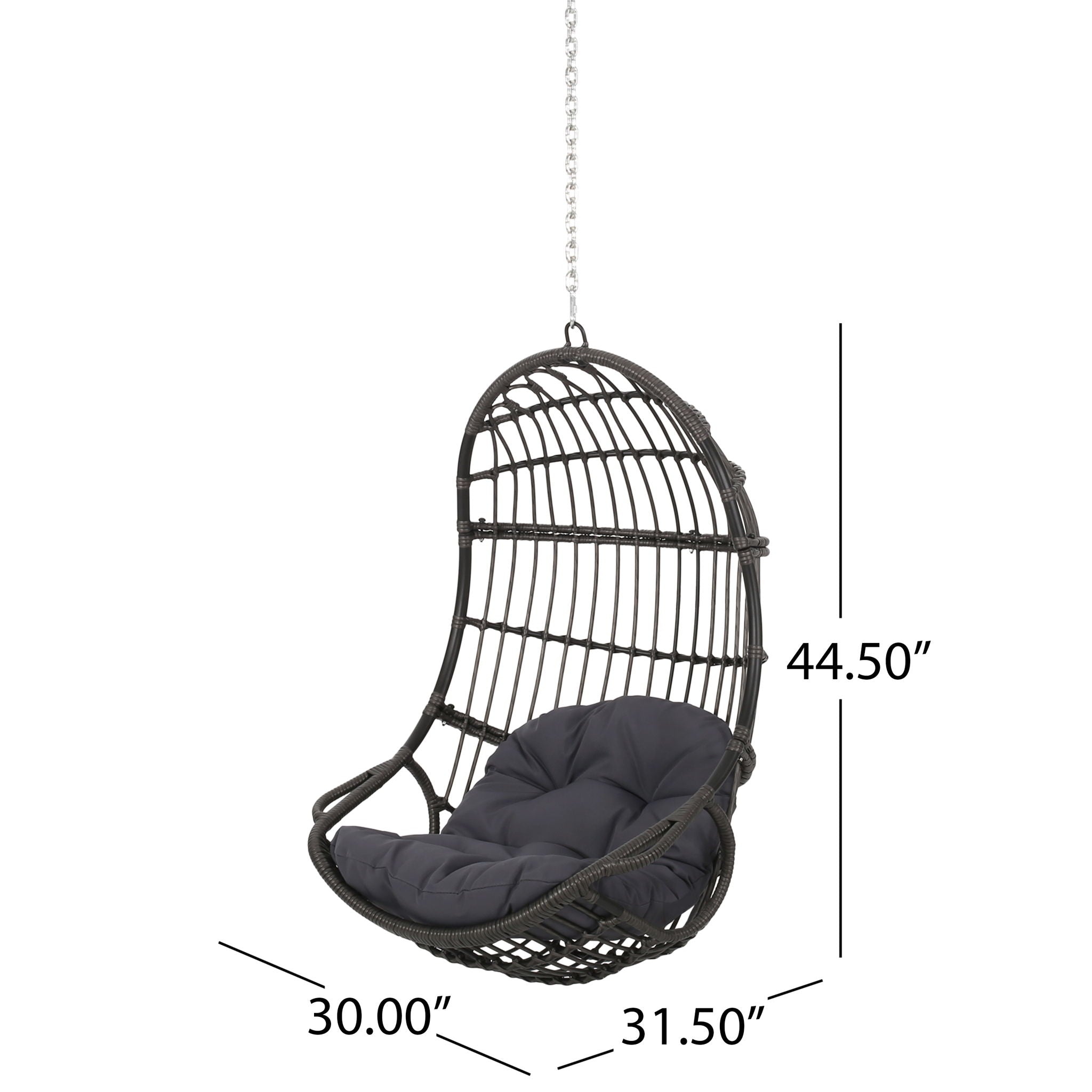 Richards - Outdoor / Indoor Wicker Hanging Chair - Gray