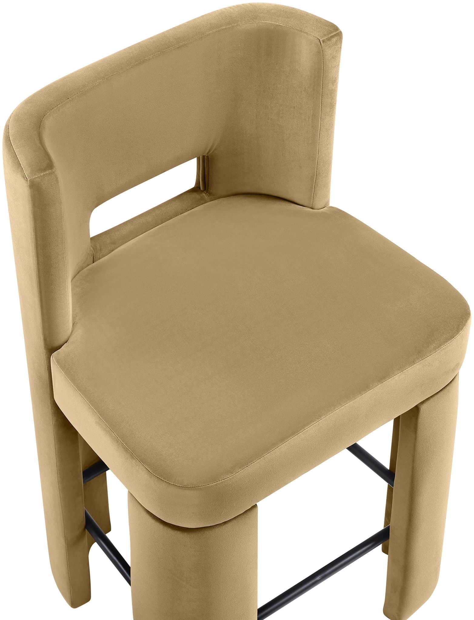 Zuno - Velvet Performance Fabric Upholstered Counter Stool (Set of 2)