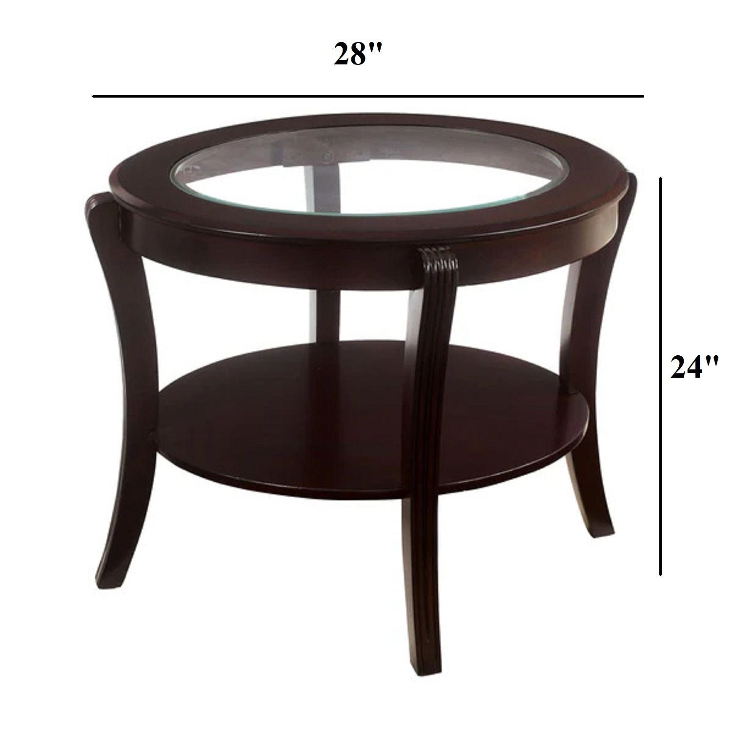 Contemporary Table With Open Lower Shelf