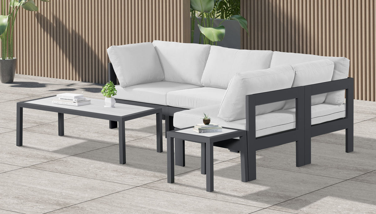 Nizuc - Outdoor Patio 4 Piece Modular Sectional With Gray Frame