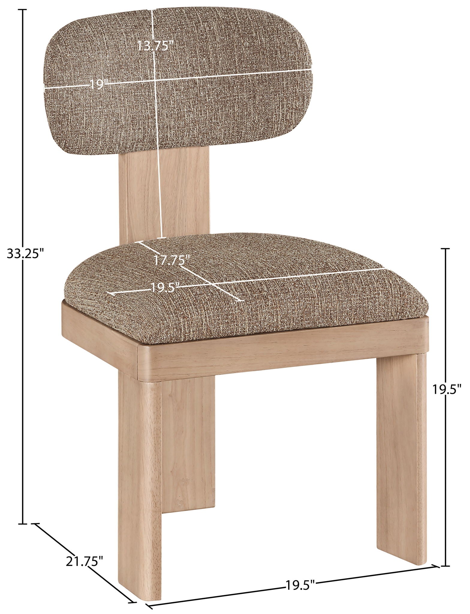 Timbra - Linen Textured Fabric Upholstered Dining Chair (Set of 2) - Natural Base