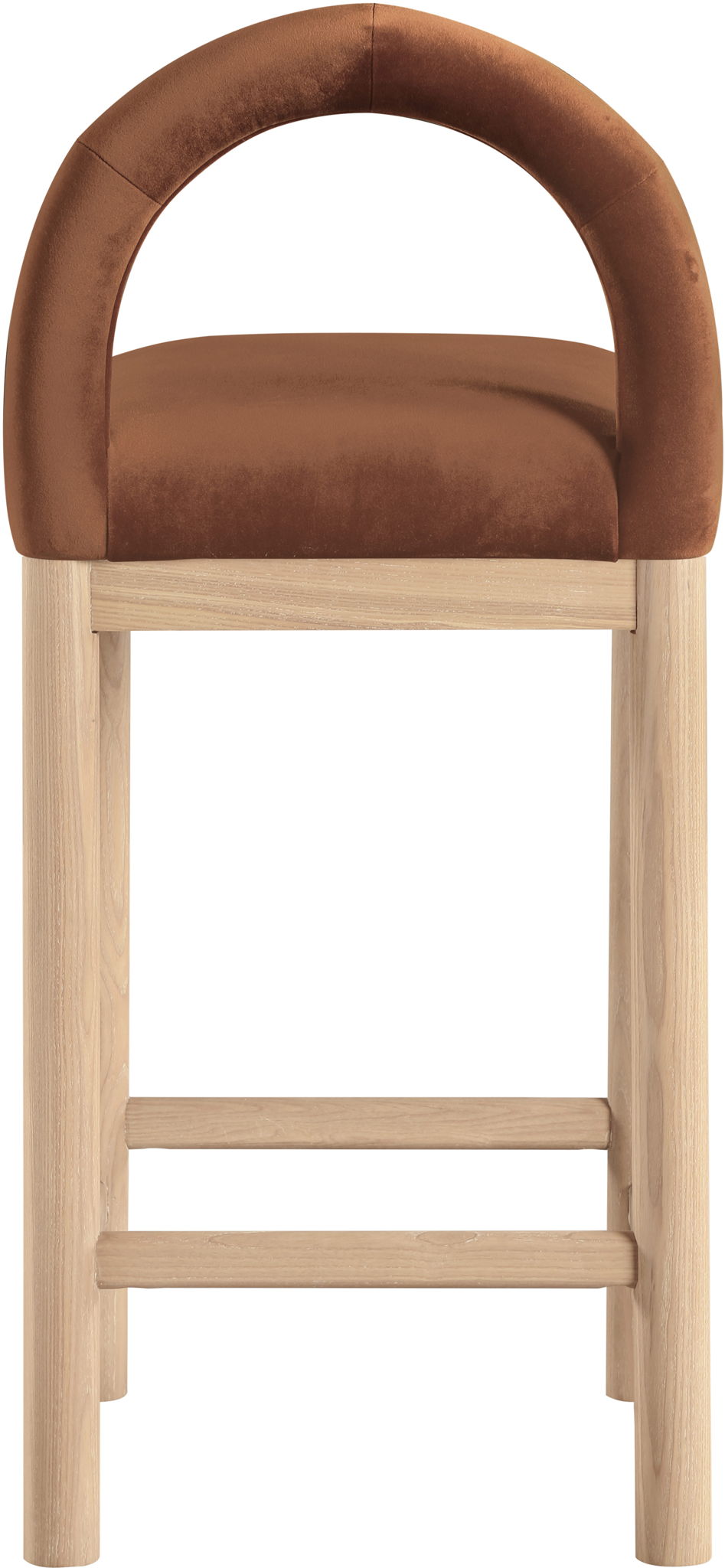 Conrad - Velvet Counter Stool With Natural Legs
