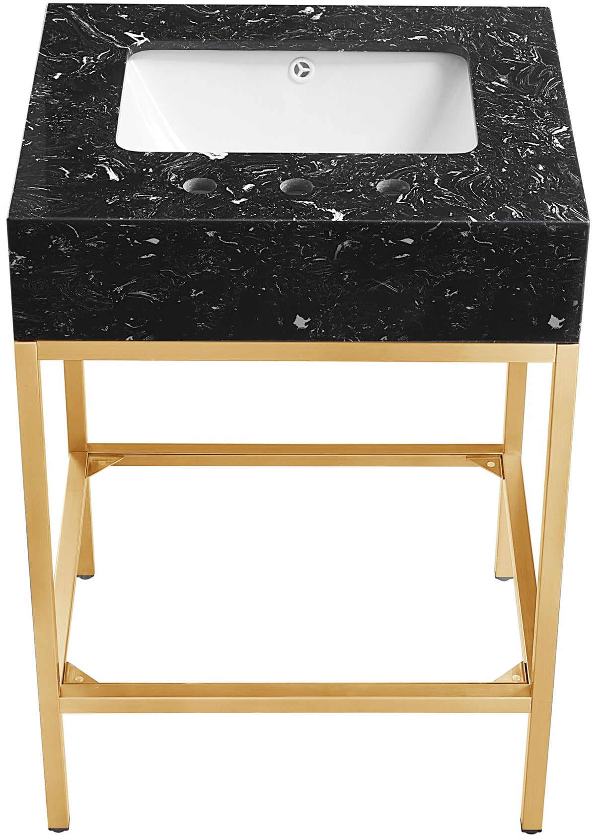 Marmo - Engineered Marble Bathroom Vanity With Gold Base
