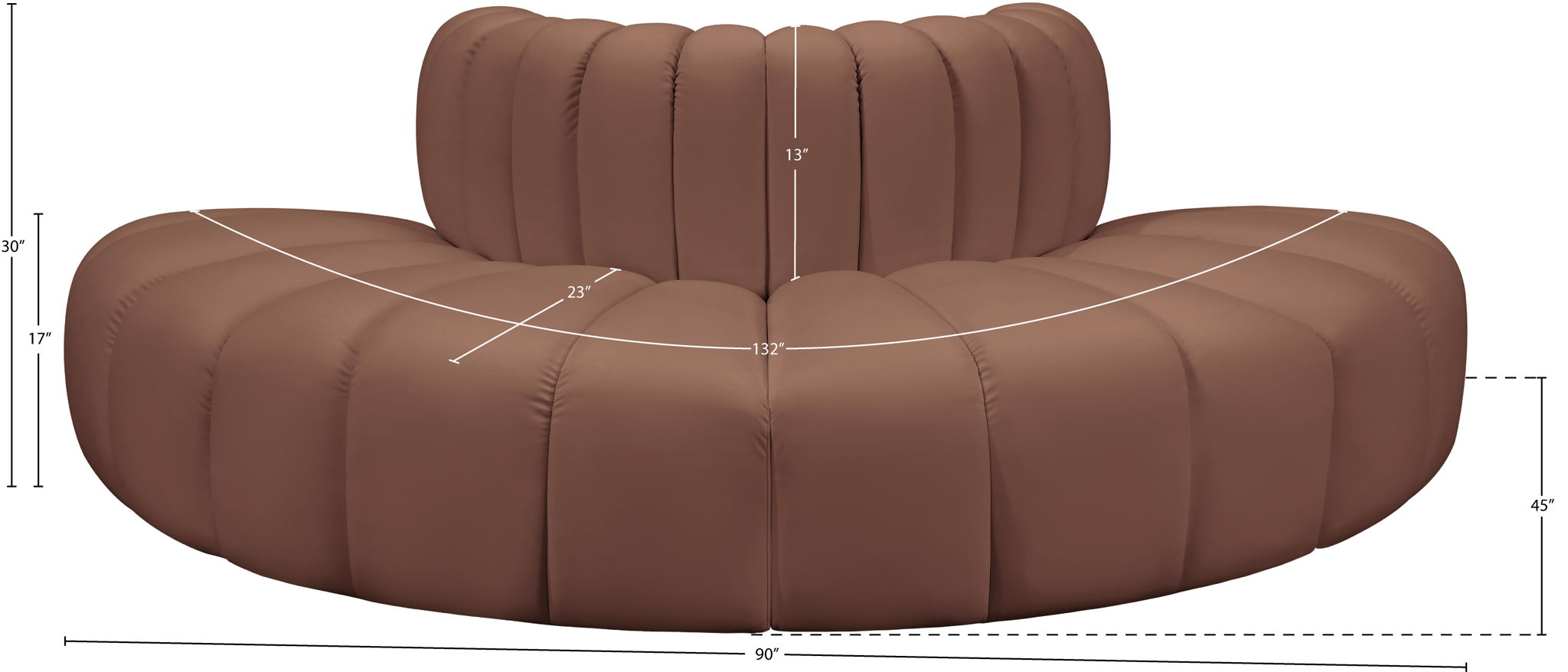 Arc - Faux Leather 4 Piece Modular Sofa