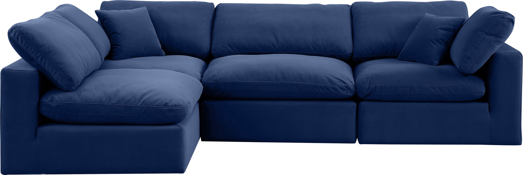 Comfy - 4 Piece Velvet Modular Armless Sectional