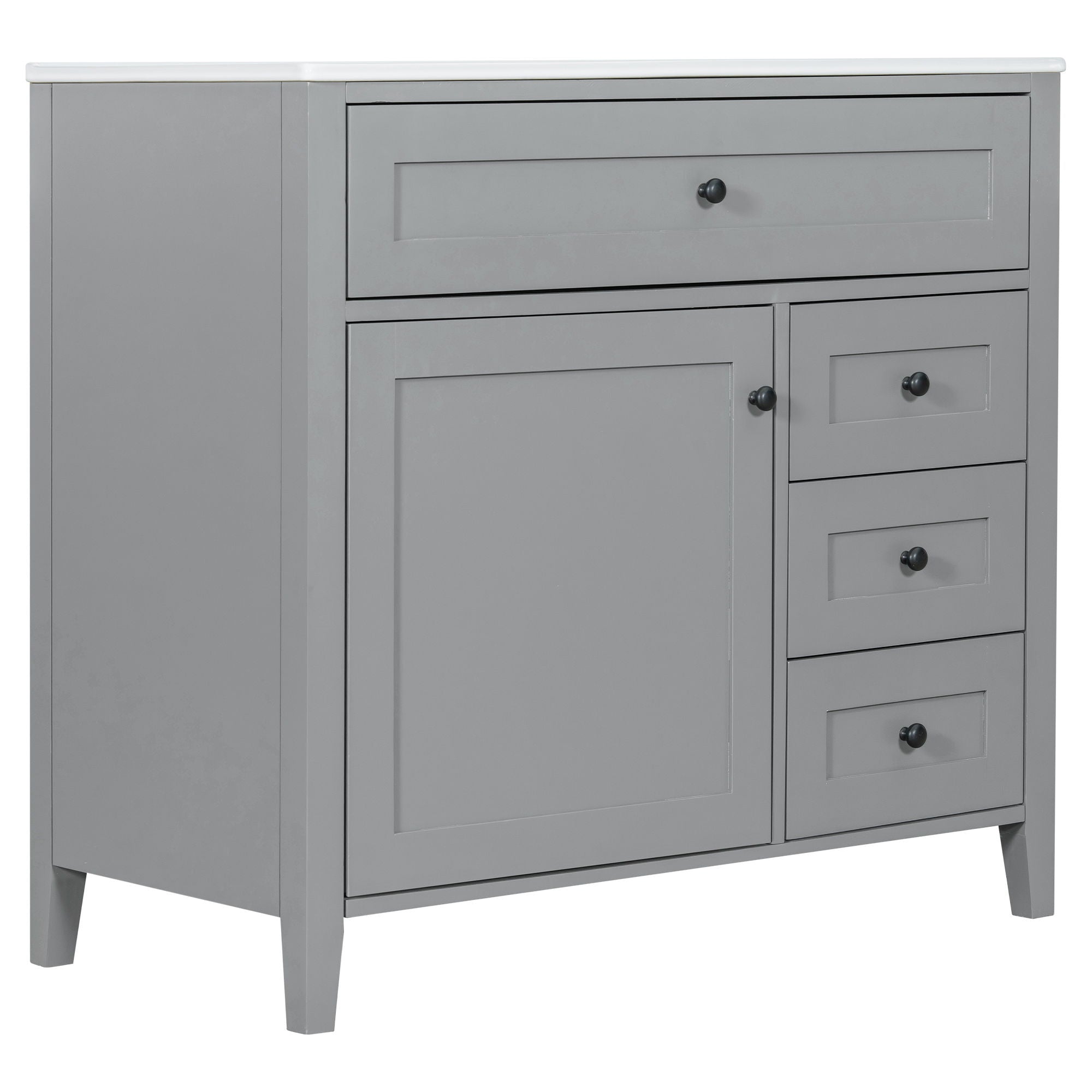 Bathroom Vanity With Sink, Cabinet With 3 Drawers And Adjustable Shelf