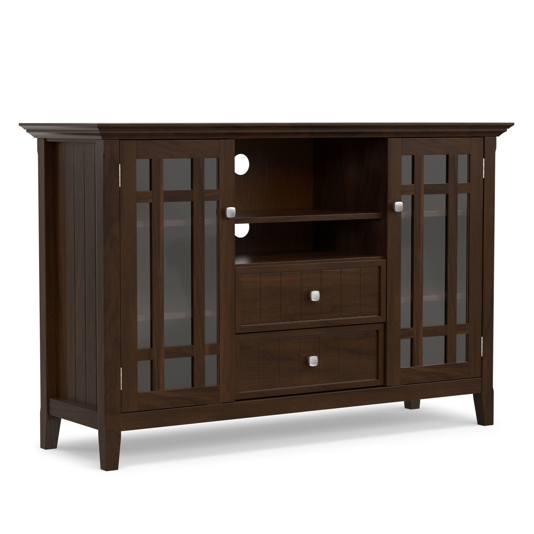 Bedford - Tall TV Media Stand - Dark Tobacco Brown