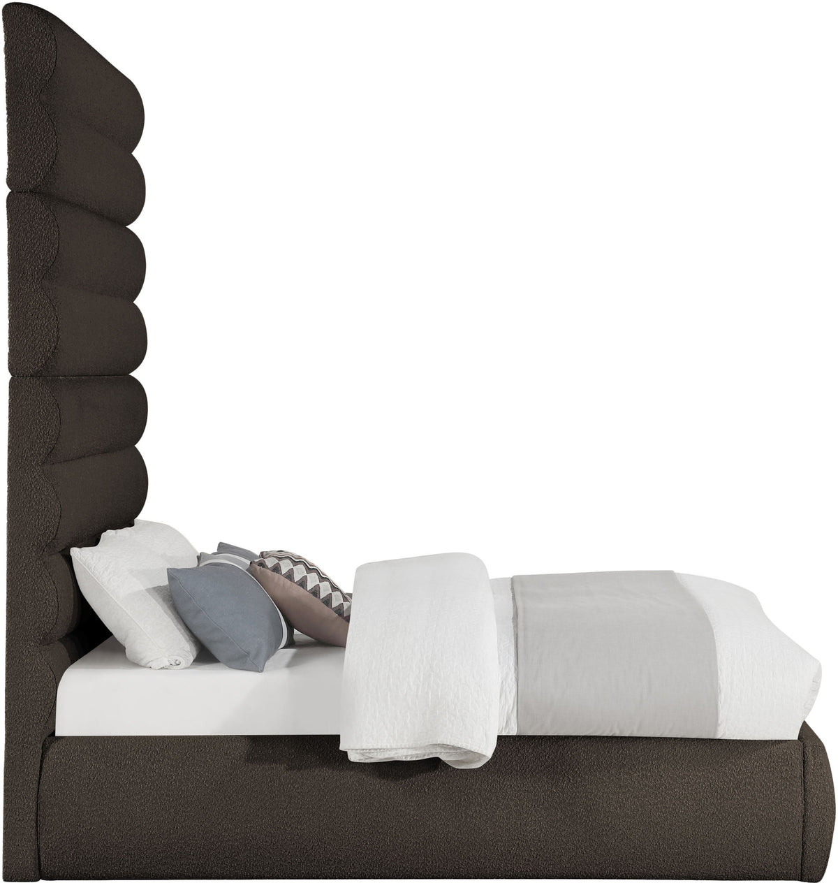 Adam - Boucle Fabric Bed With 89" Headboard