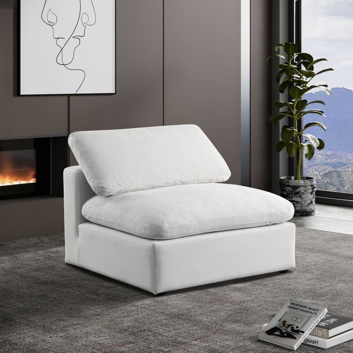 Comfy - Velvet Armless Chair