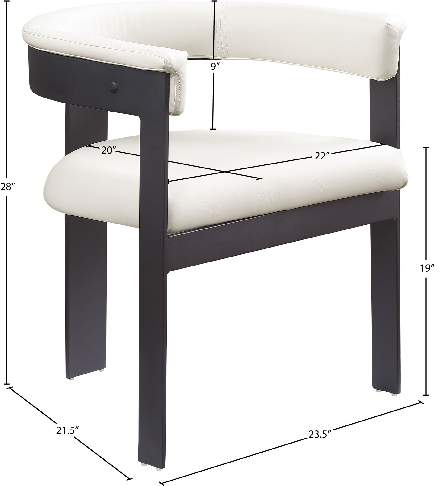 Romeo - Faux Leather Dining Chair With Black Base (Set of 2)