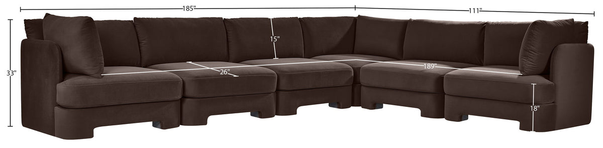 Hammond - Velvet Performance Fabric Upholstered 6 Piece Corner Sectional
