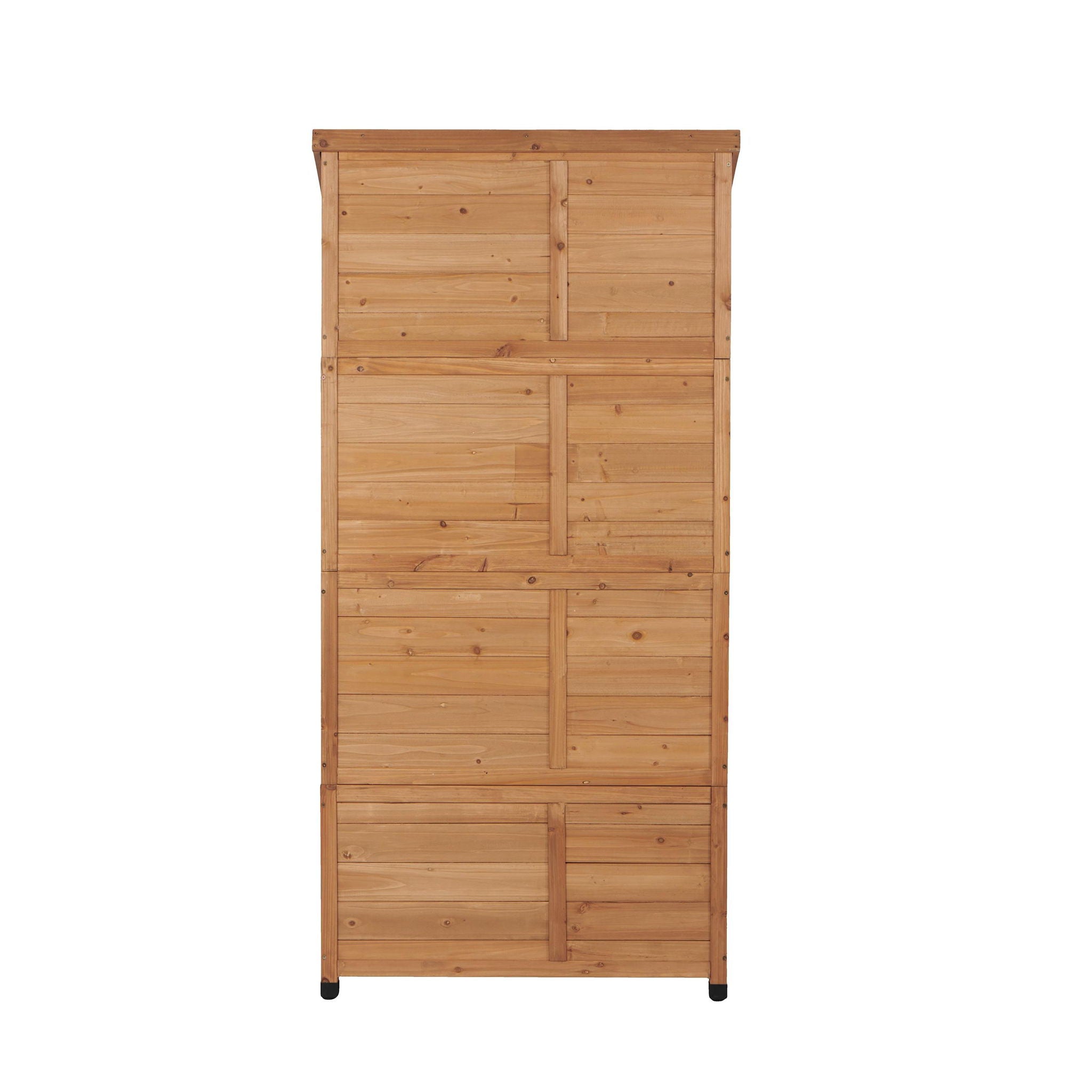 Outdoor Storage Shed With Vertical Tool Cabinet For Backyard