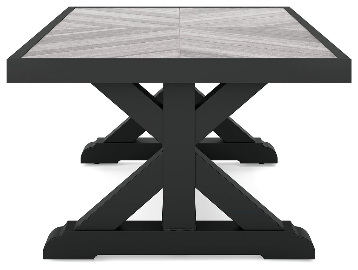Beachcroft - Rectangular Cocktail Table - Black / Light Gray