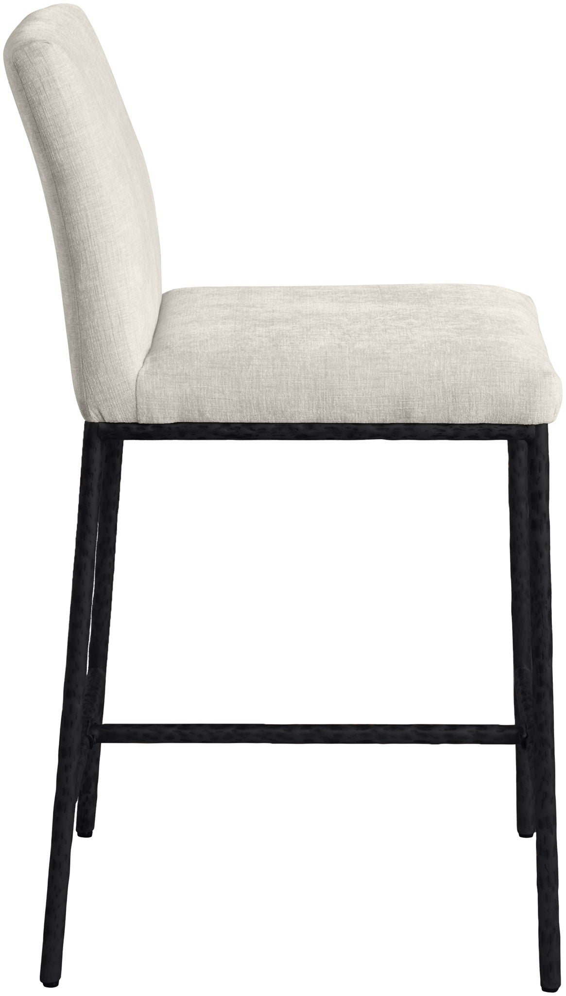 Reeves - Chenille Fabric Upholstered Counter Stool (Set of 2) - Black Base