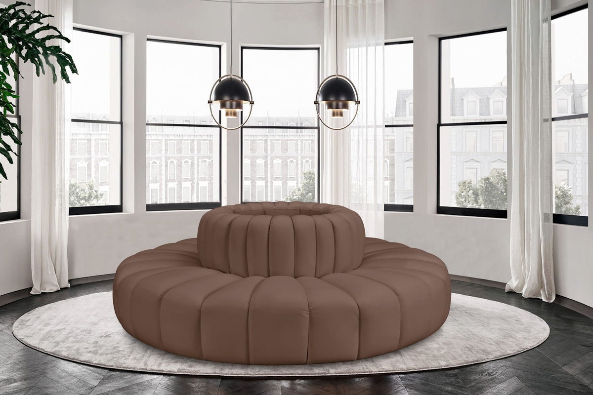Arc - Faux Leather 8 Piece Round Modular Sofa