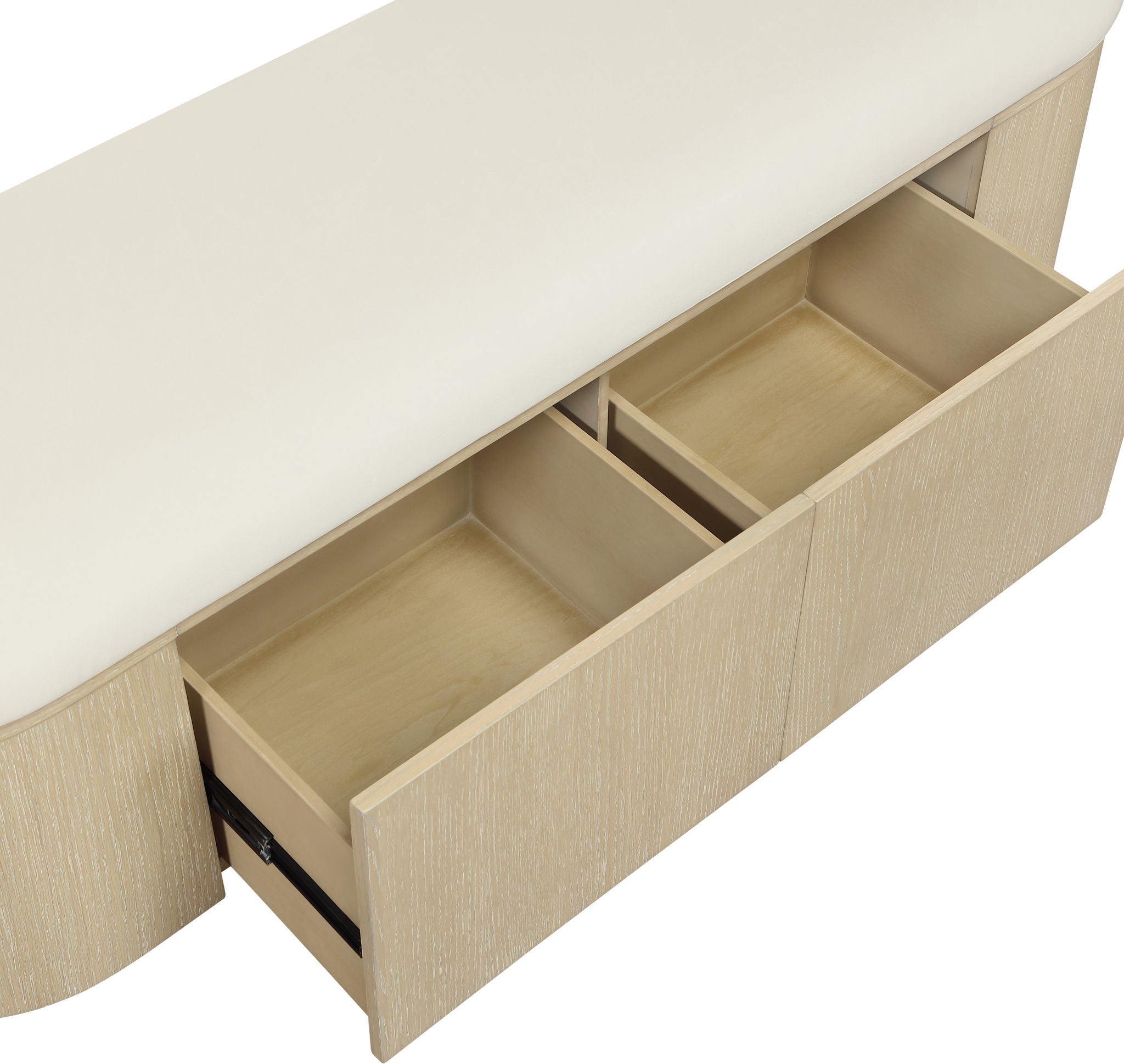 Velden - Upholstered Storage Bench With Stained Natural Base