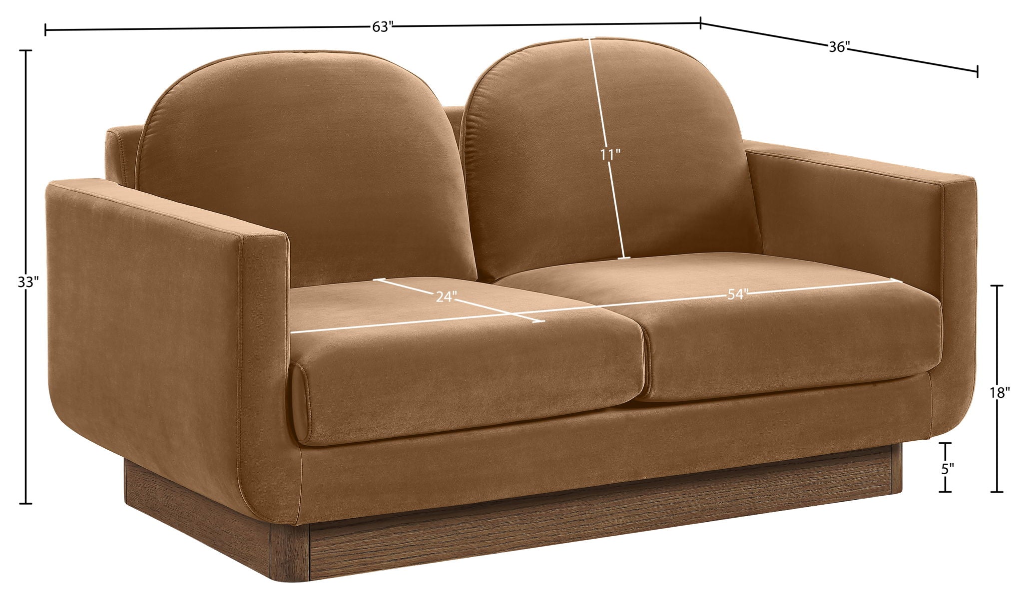 Diviento - Velvet Performance Fabric Upholstered Loveseat