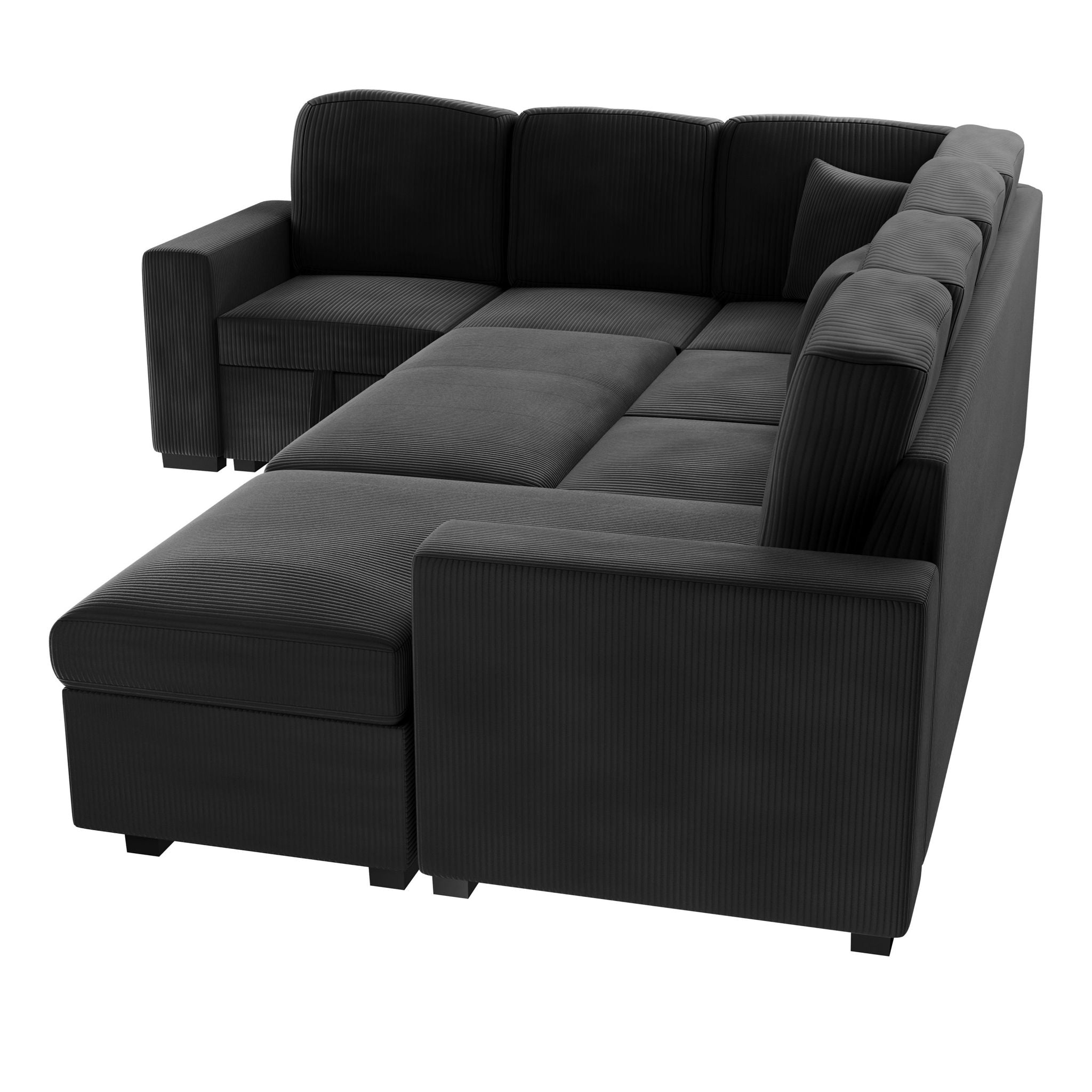 Modern Design Convertible Sectional Storage Bed With USB Port