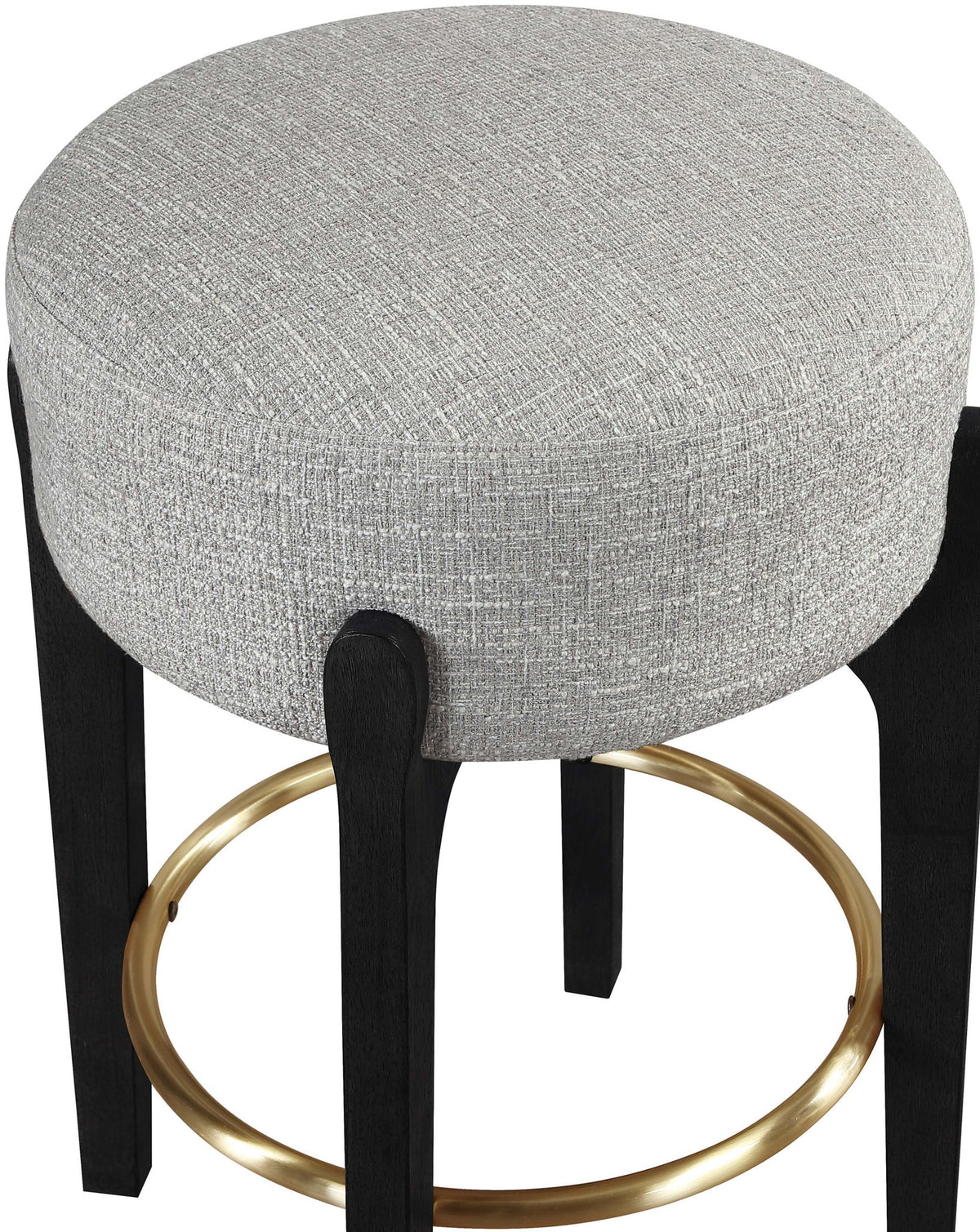 Torino - Backless Counter Stool With Brushed Black Base (Set of 2)