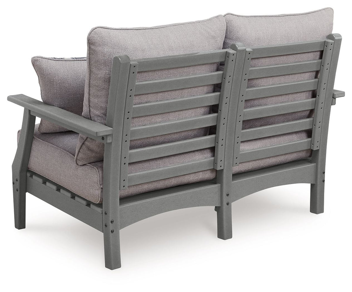 Cove Beach - Loveseat With Cushion - Gray