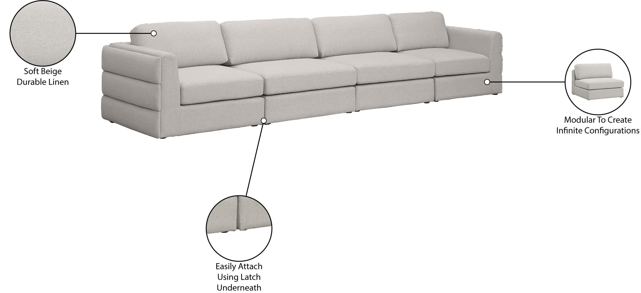 Beckham - Modular 4 Seat Sofa