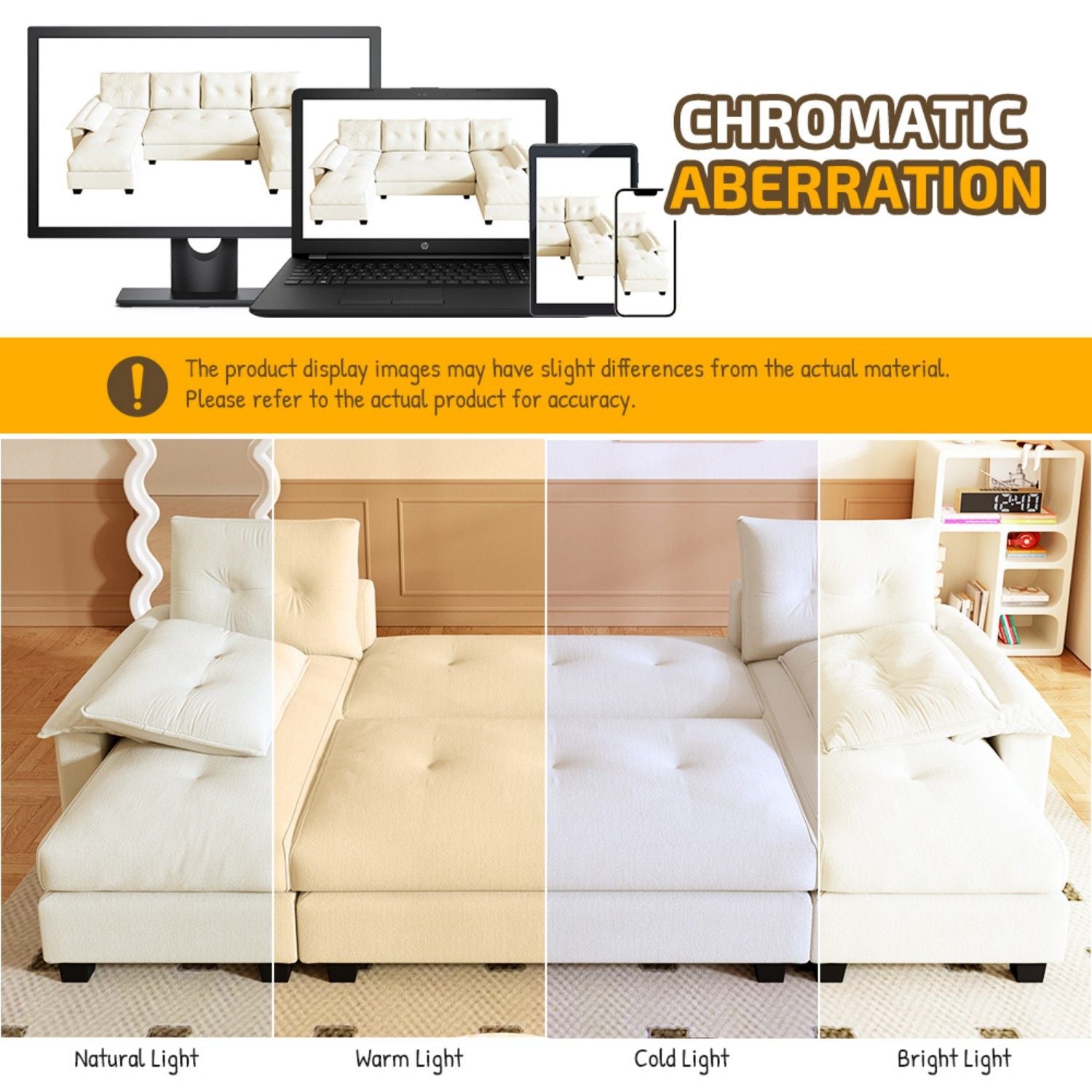 U-Shaped Sleeper Sofa With Pull Out Bed