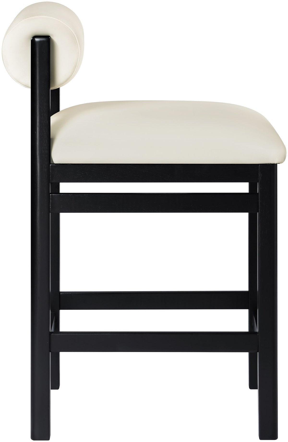 Roundhill - Faux Leather Counter Stool - Black Frame