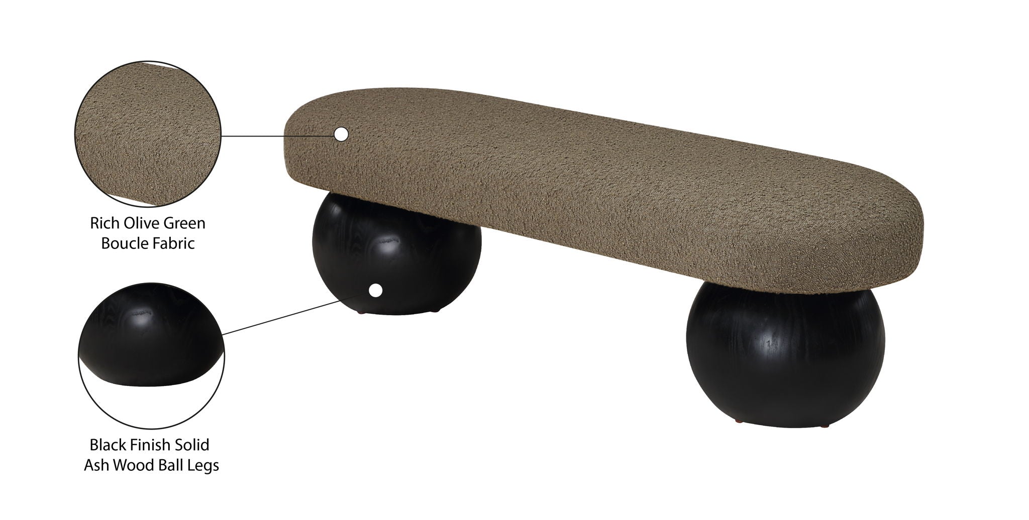 Bowie - Bench - Black Legs