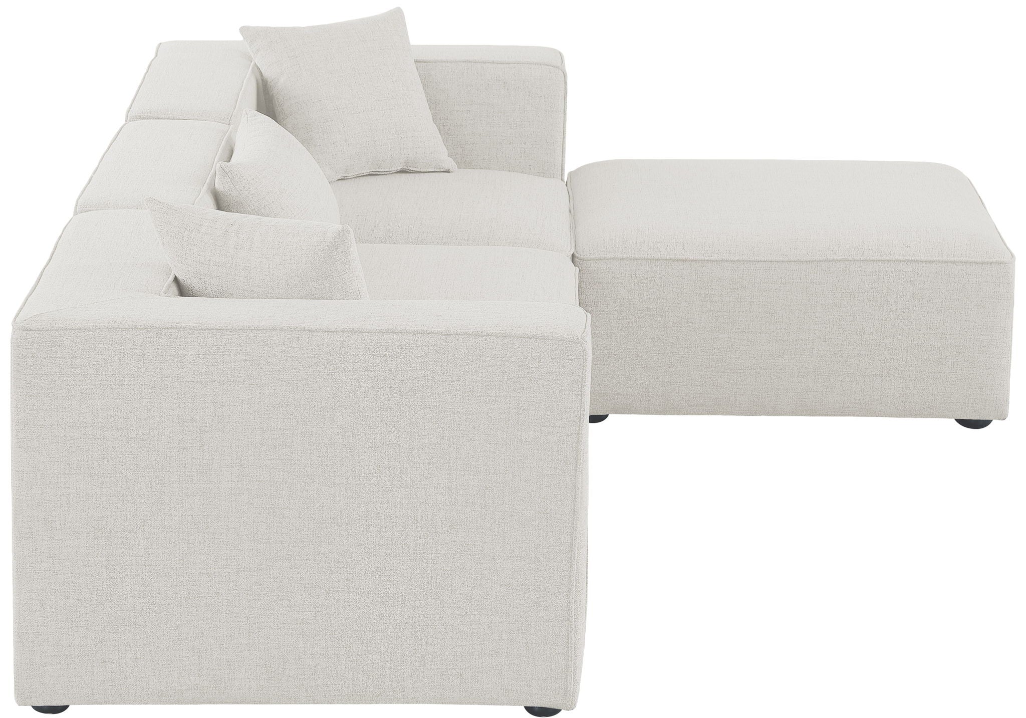 Cube - Linen 4 Piece Modular Sectional With Chaise